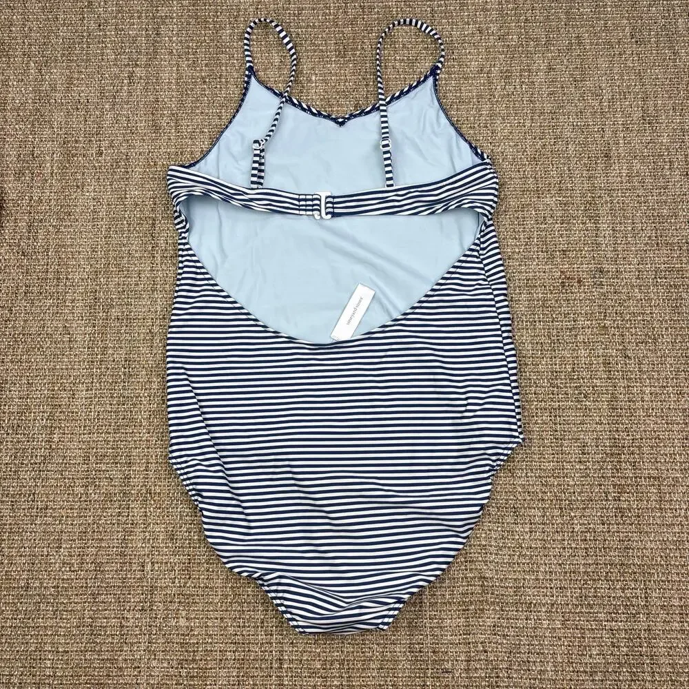 ⚓️ Vineyard Vines Striped One-Piece Swimsuit | Girls Size 14/16 | Navy & White